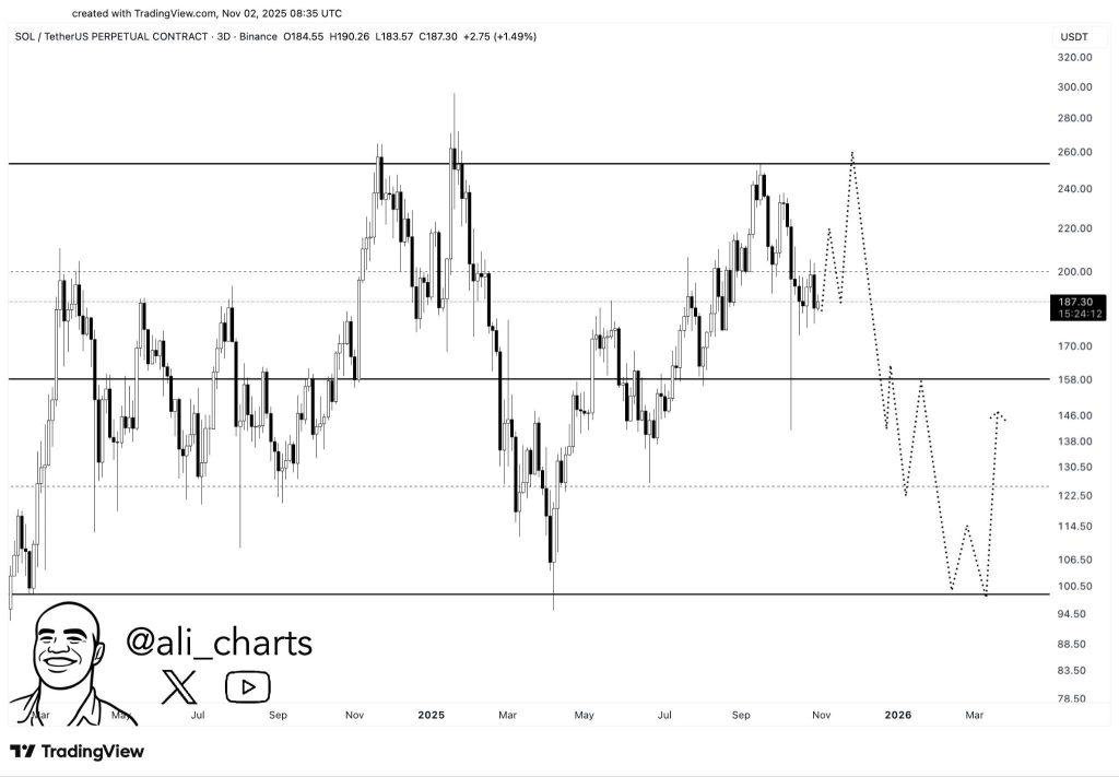 随着市场走向熊市，Solana 价格走势疲弱——165 美元区域或将引发反弹？